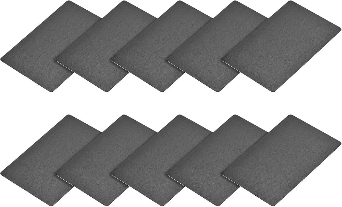 Lege metalen kaart (80 mm x 50 mm x 0,5 mm) 15 stuks geanodiseerd aluminium naambordje - voor huis interieur knutselen signaal uitgum zwart