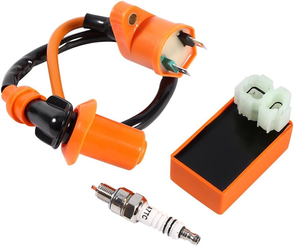 Racing Performance 6-pins CDI Box + bougie voor Gy6 50 cc, 125 cc, 150 cc ATV scooter motor bromfiets go-kart