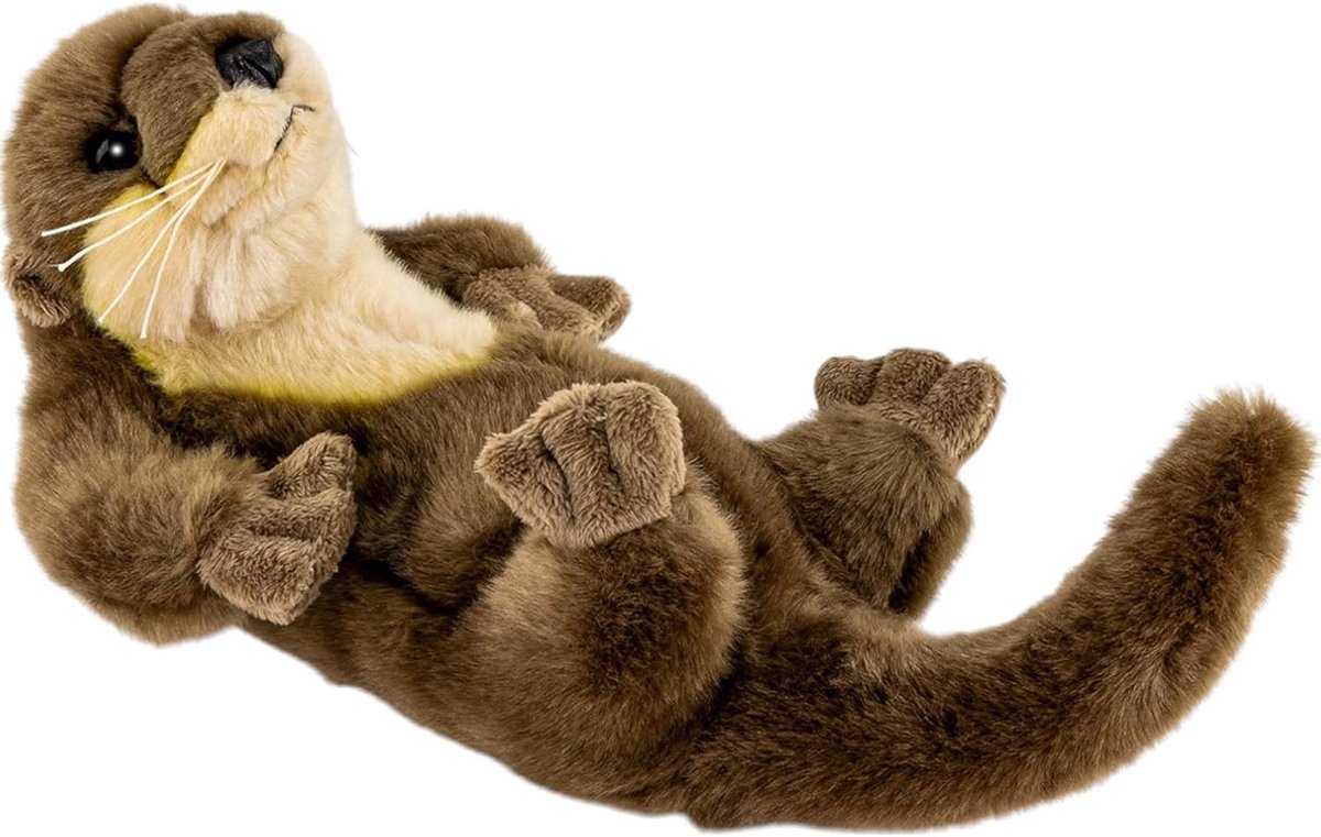 Dick Otter liggend 8,5 inch, 12,5 inch met staart, 22cm/32cm, pluche speelgoed, zacht speelgoed 1821001