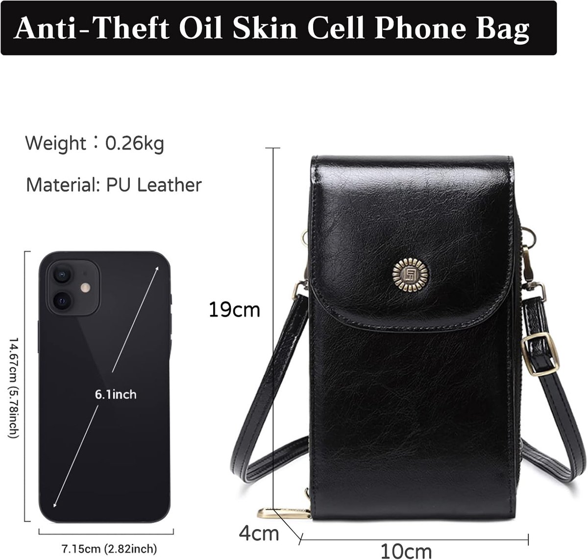 Crossbody Telefoon Tas Vrouwen Mode Schoudertas RFID Blokkerende Portemonnee Portemonnee