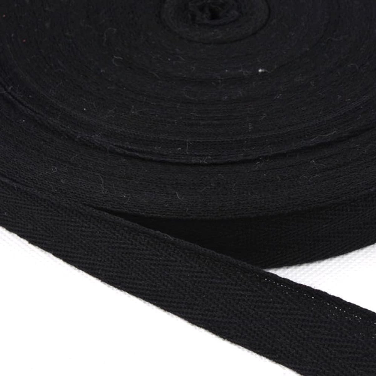 biasband, 25 yards x 20mm randband keperband naadband katoenen band textielband visgraatband keperband wimpelband twillband webbing band voor kleermakers DIY-naaien knutselen, zwart