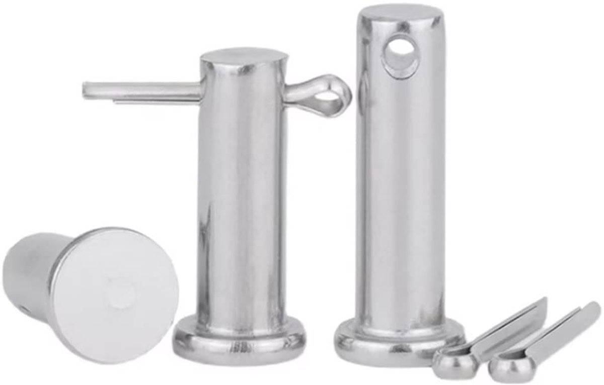 staal enkel gat vorkkop pennen en splitpennen haarspeld assortiment set M16x65mm (1 stuk)