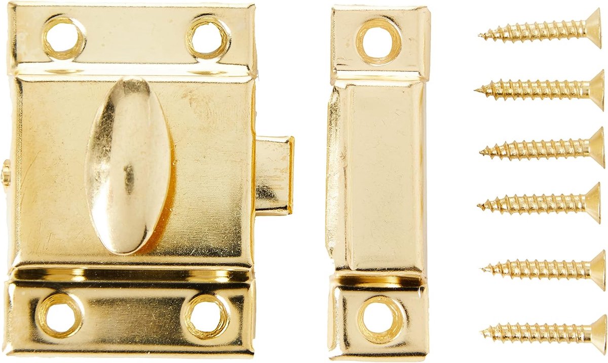 Hardware BH01552 50 mm kast-omkeerbare haak messing, wit