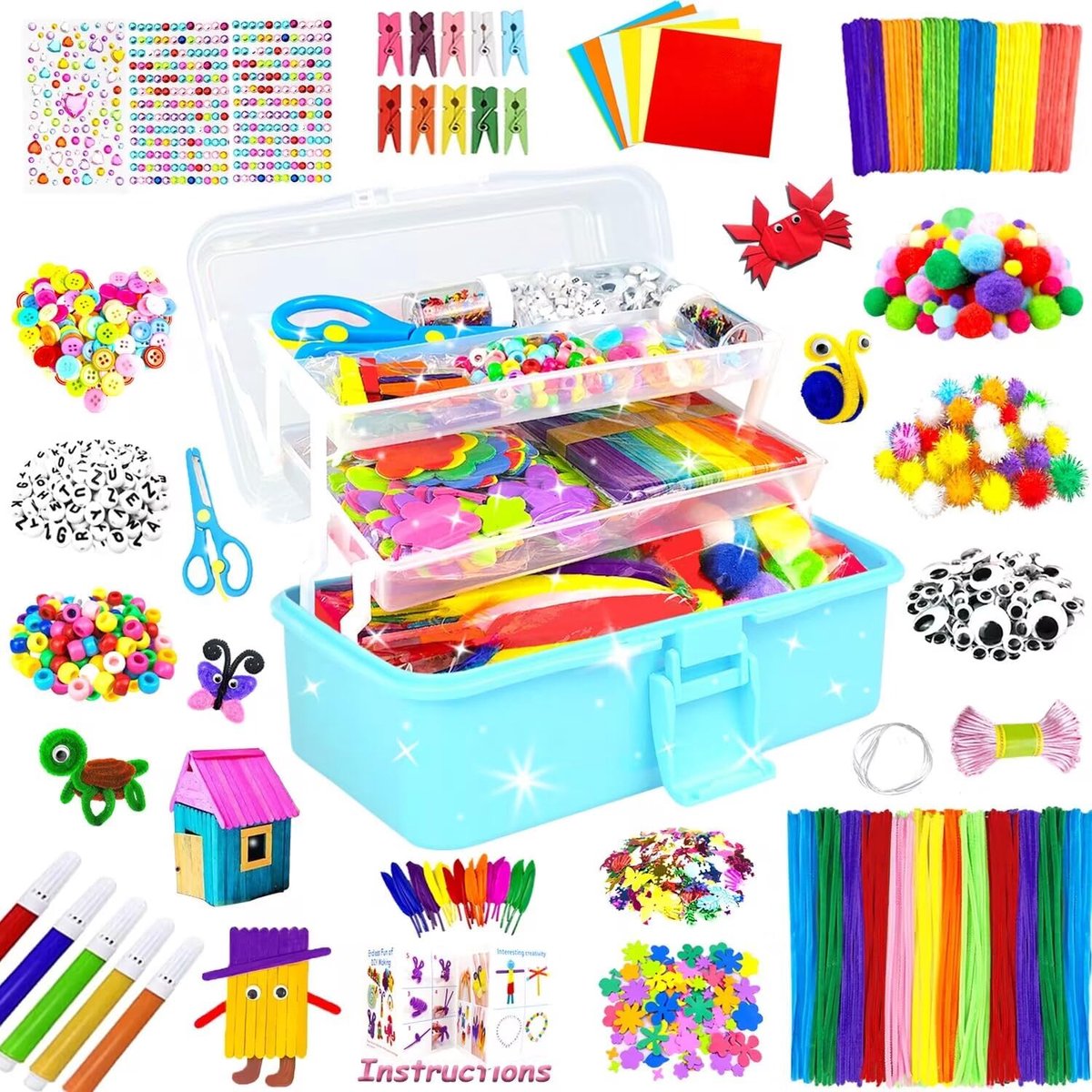Kunst en Ambachten Supplies Kits Materialen Set voor Kinderen Leeftijd 4-8