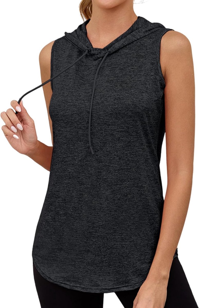 Dames sport tank top fitness mouwloos hoodie sport running T-shirts training bovenstuk