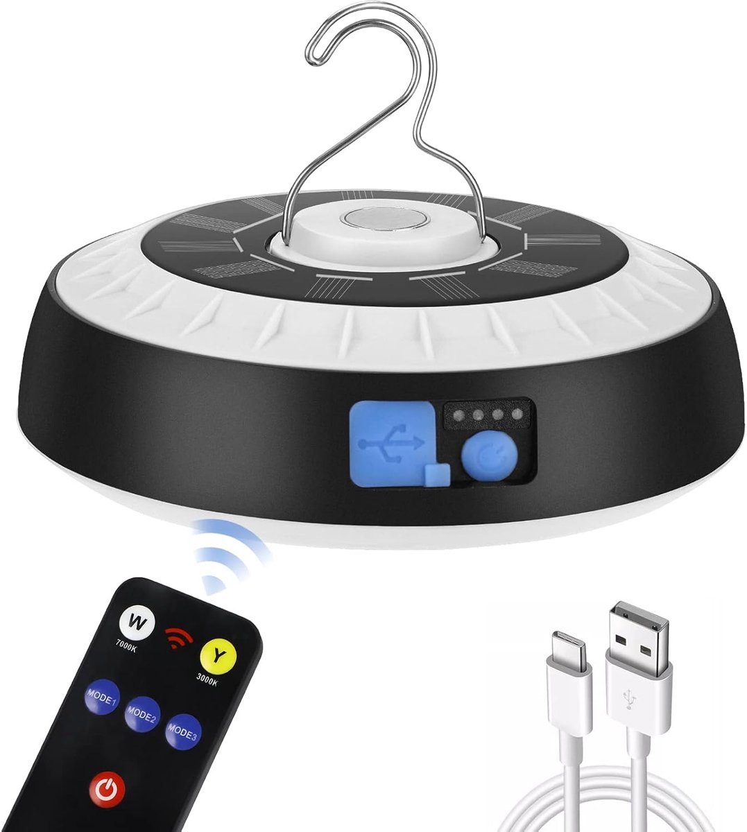 Campinglamp - Oplaadbare LED Tentlamp - Waterdicht met Haak - Ideaal voor Kamperen en Noodgevallen - SnelShoppen