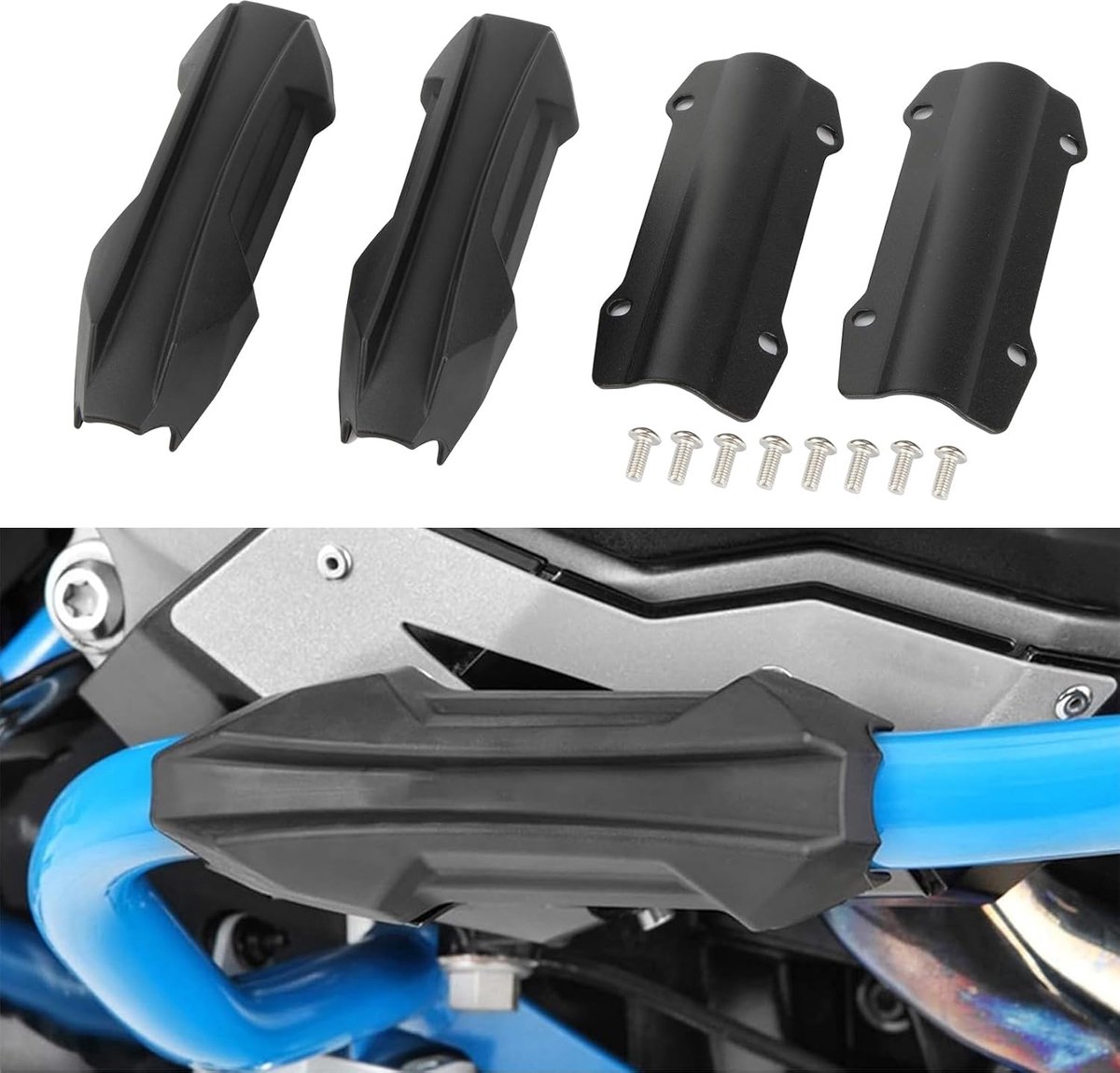 Motorfiets bumper crashbar slider - 25 mm diameter - zwart - optimale motorbescherming - SnelShoppen