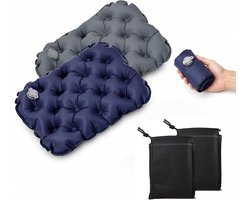 KZQ 2-delige opblaasbare zitkussens - Waterdicht en ultralicht - Opvouwbaar voor strand wandelen vissen en varen - Draagbaar en comfortabel voor outdoor gebruik - Blauw
