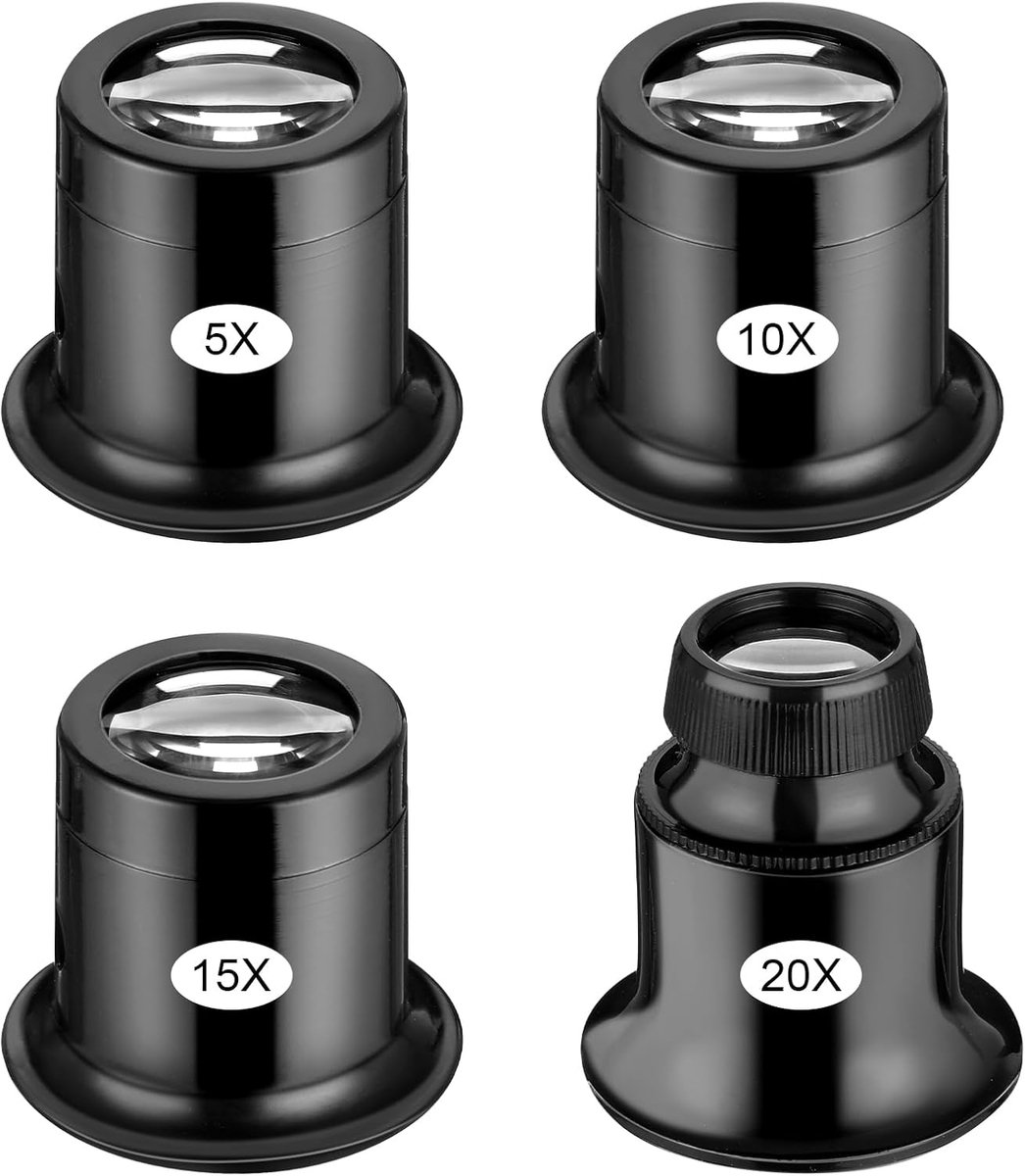 Juweliersloep 5X/10X/15X/20X - Handheld vergrootglas - Lichtgewicht en duurzaam - Ideaal voor detailwerk - SnelShoppen