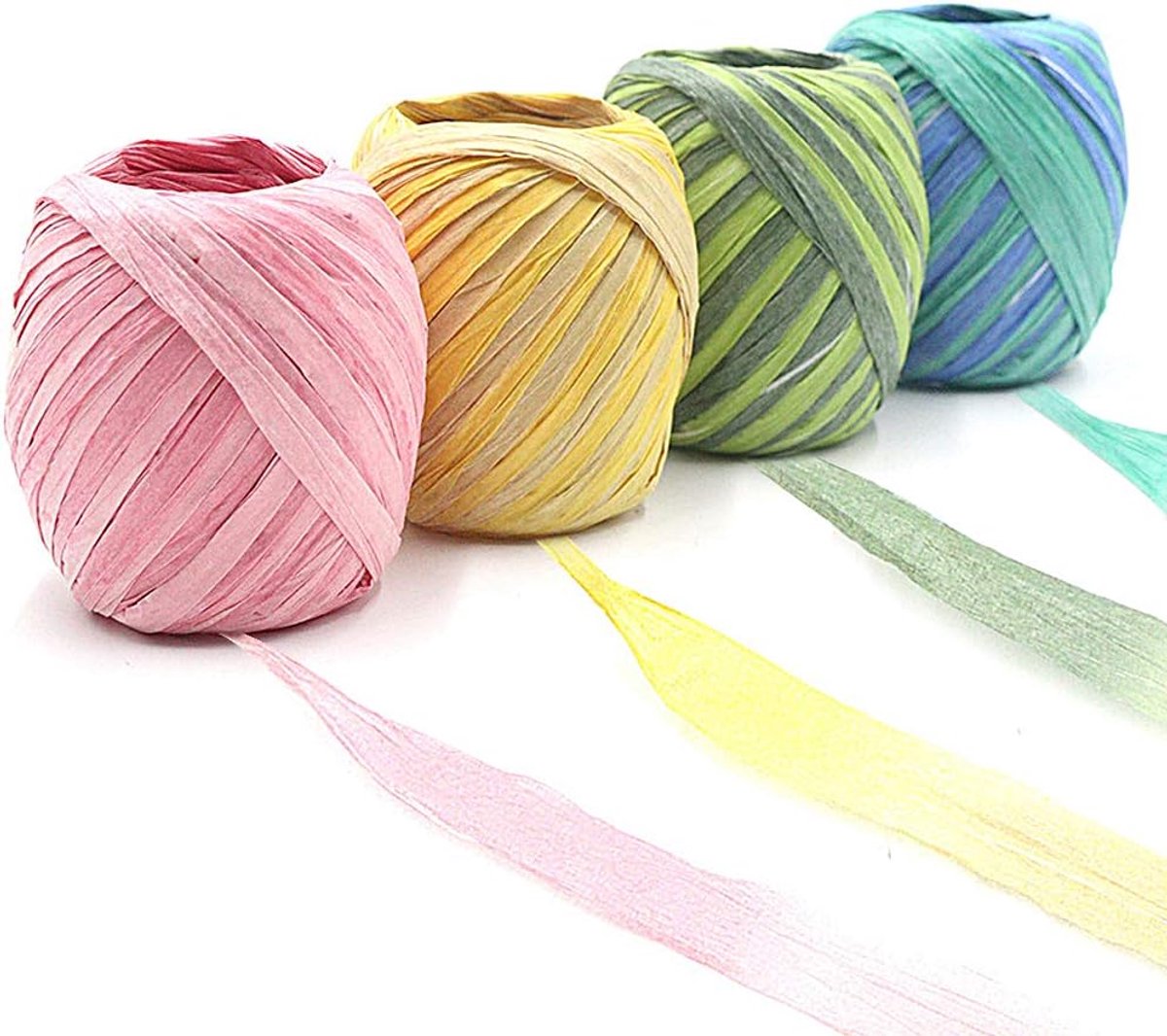 Papier Lint, 4 Rollens Gekleurd Papier String Lint Twine Gift Wrap Lint Voor Kerstmis Gift Wrapping, Gift Box Verpakking, DIY Art Kaarten Decoratie 3 cm x 20m