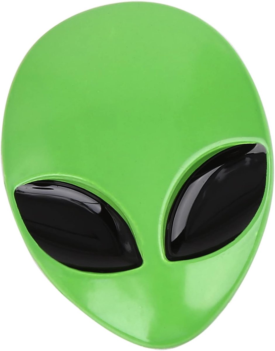 ABSOPRO 3D Alien hoofd vorm sticker embleem groen