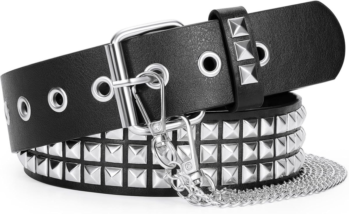 Leren klinknagelriem punk rock metalen klinknagels riem voor dames heren punk gothic lederen riem voor jeans broeken