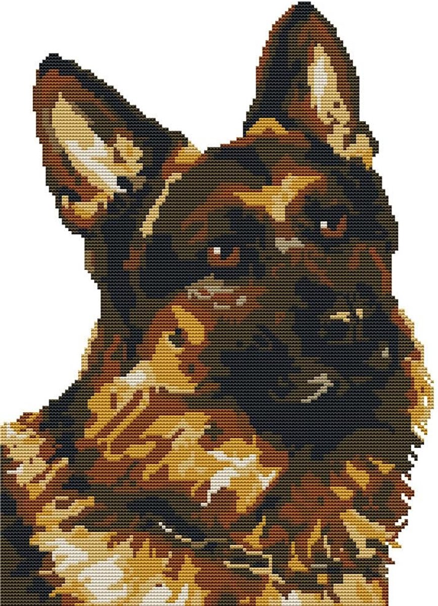 Borduurwerk kruissteek kits herder hond gestempeld met bedrukt patroon starterkit (hond)