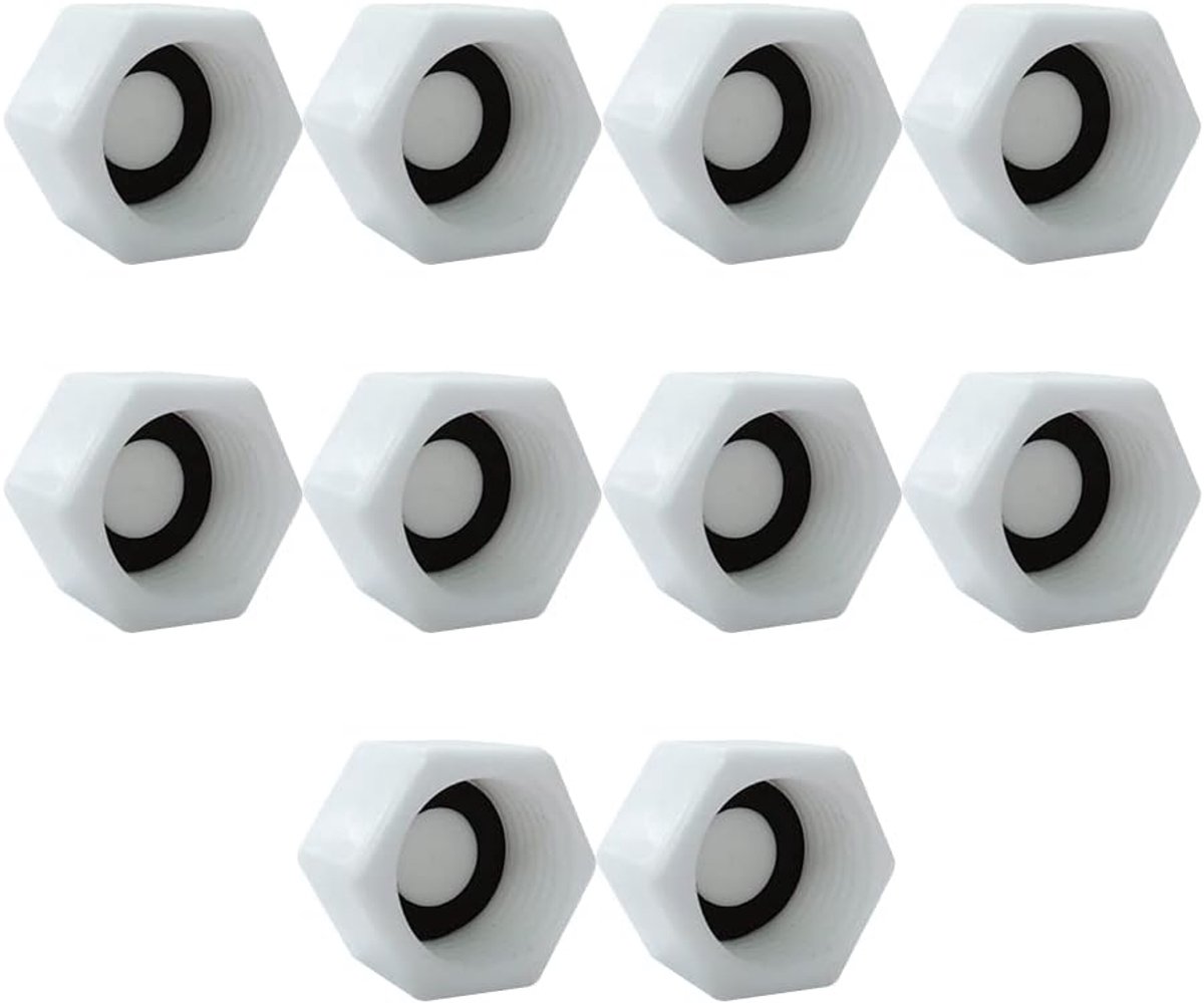 10 stuks G1/2 BSP Afsluitdop,voor het afdichten van verbindingen | PPR,duurzaam,met rubberen ring,geschikt voor gebruik in de tuin,bij wasmachines, airconditioners en bergingen–binnendraad