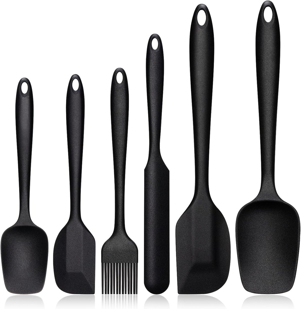 siliconen, 6 stuks siliconen spatelset, keukenspatel, keukenspatel, deegschraperset, niet-stick spatel siliconen hittebestendig voor koken en bakken