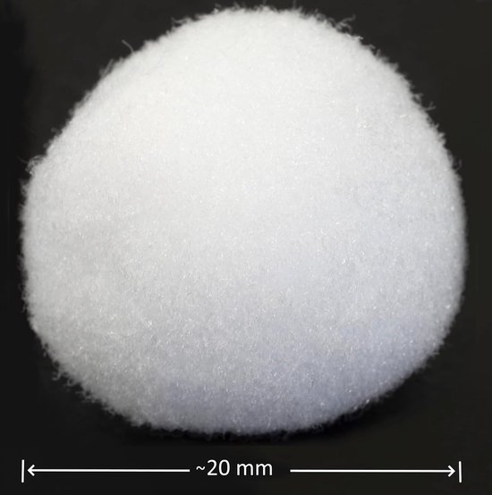 C60457 - 100 pompons Ø 20 mm - kleur wit - van textiel - slingers om zelf vorm te geven voor hobby-korte decoratie naaien kleding borduurwerk — afbeelding 4