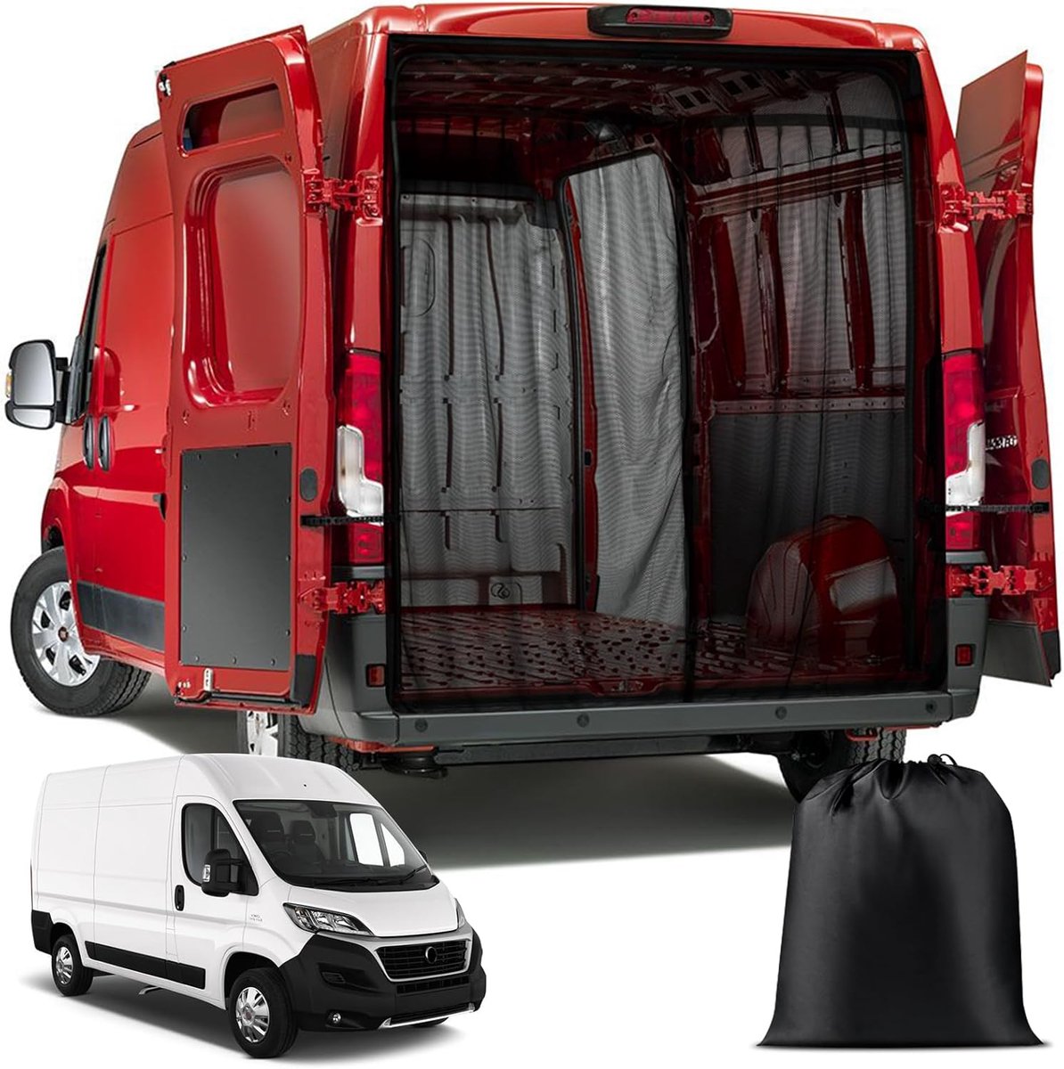 Magnetische van insectenbescherming op maat gemaakt voor 2006-2024 FIAT Ducato/Peugeot Boxer/Citroen Relay X250/X290 H2/H3 en L2 L3 L4 achterklep, auto insectennet muggennet voor achterklep