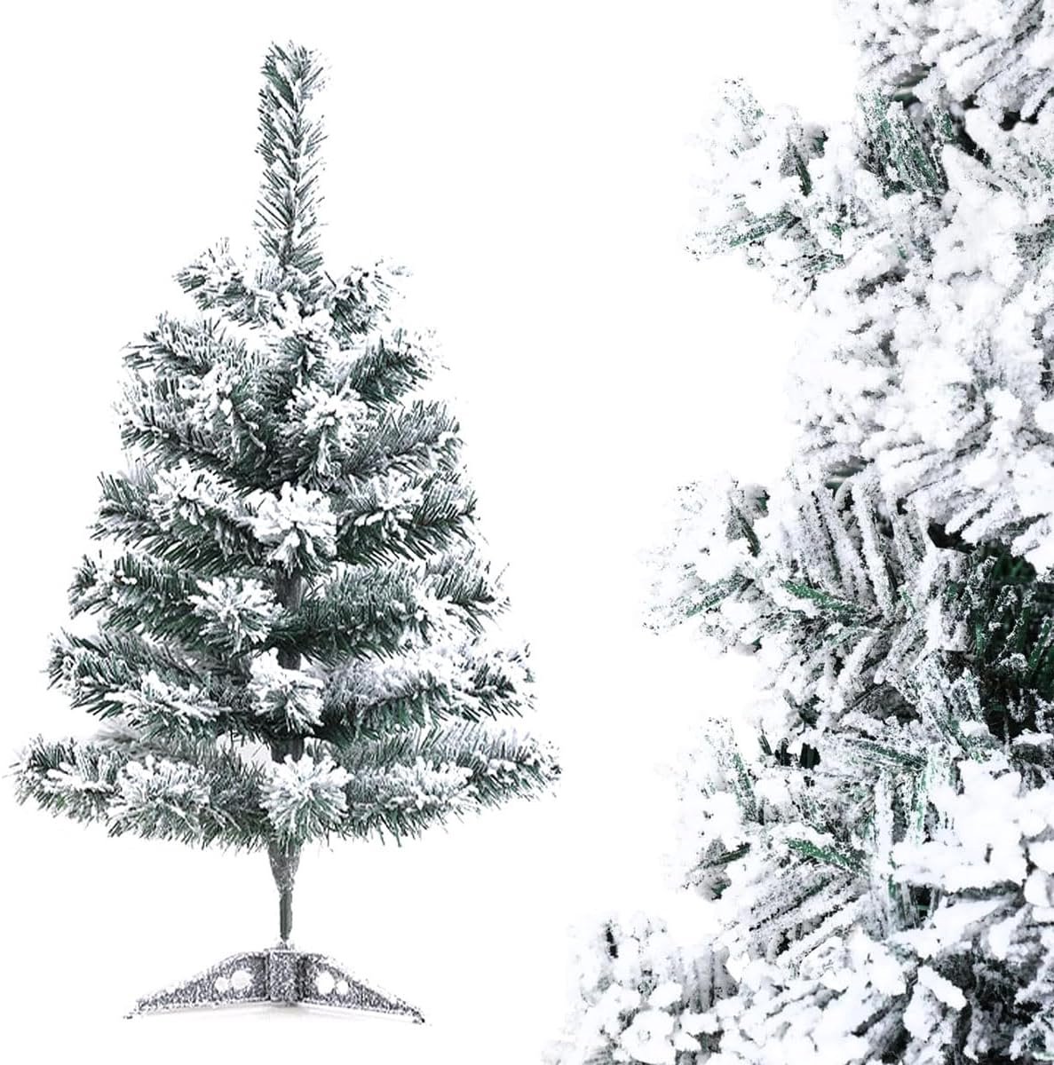 Bomen, 45 cm, mini-kerstboom van grenen voor op tafel, kunstkerstboom, miniatuur kerstboom, klein, wit