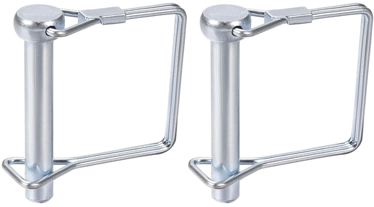8 mm x 45 mm (Dxl), stekker voor het vergrendelen van de as, 2 stuks, ideaal voor landbouwaanhangers, gazon, stekker voor aanhanger, vierkant, van koolstofstaal, kleur zilver