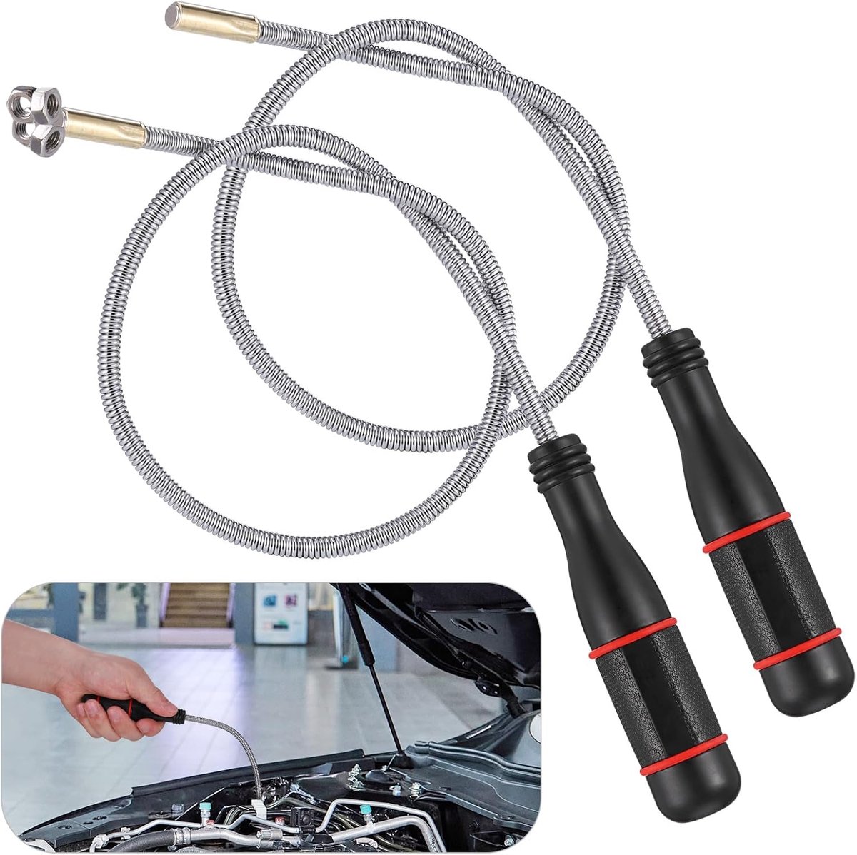 2 stuks flexibel magnetisch pick-up gereedschap, 60 cm sterke magnetische pick-up tools met antislip handvat, telescopische magneet, draagbare magnetische pick-up tool, mechanische