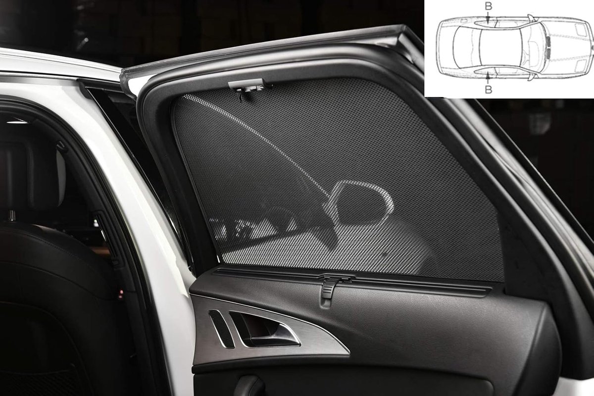 Car Shades (achterportieren) compatibel met Seat Leon 5F 5 deurs 2013-2020 (2-delig) Pasklare Auto Zonwering
