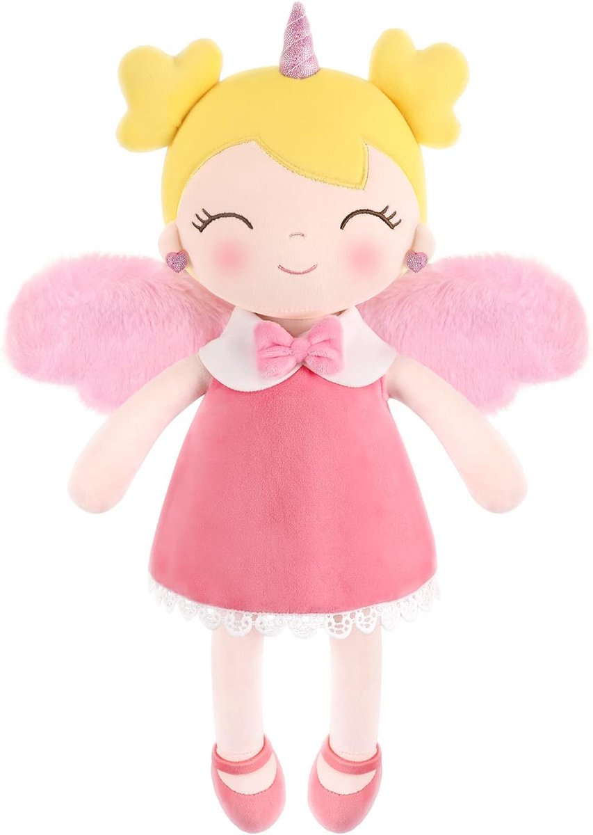 Zachte babypop speelgoed (43 cm) voor meisjes, mijn eerste baby lappenpoppen voor 1 jaar oud meisje verjaardagscadeau pluche pop speelgoed machine wasbare babypop voor peuter kinderen