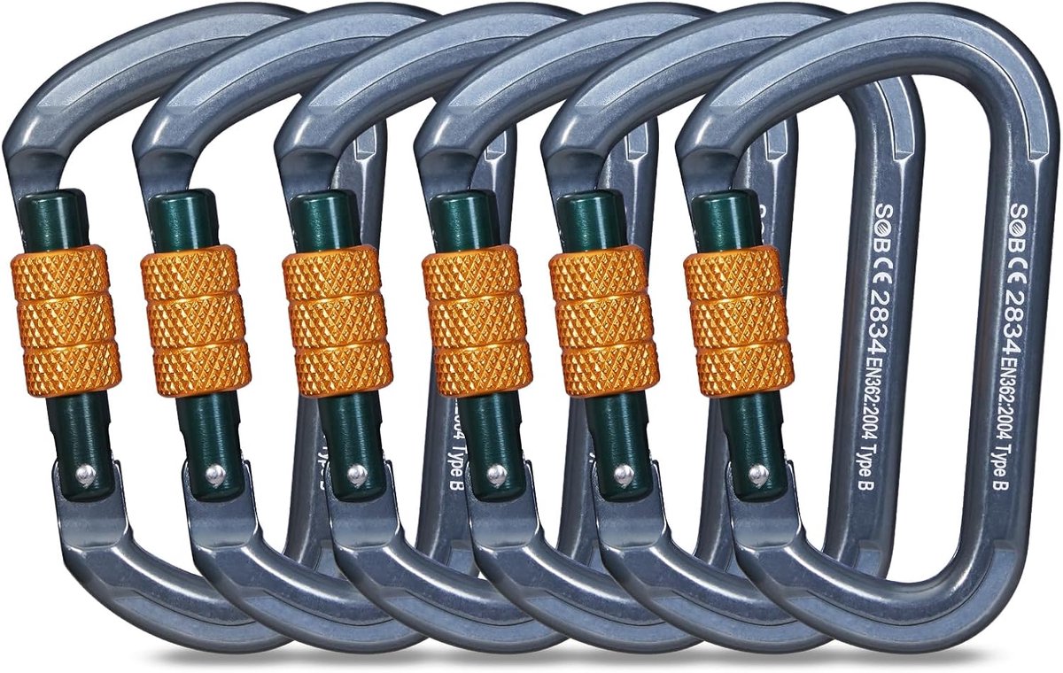 aluminium karabijnhaken, robuuste karabijnhaken voor bergbeklimmen, schommelklimmen, afdaling