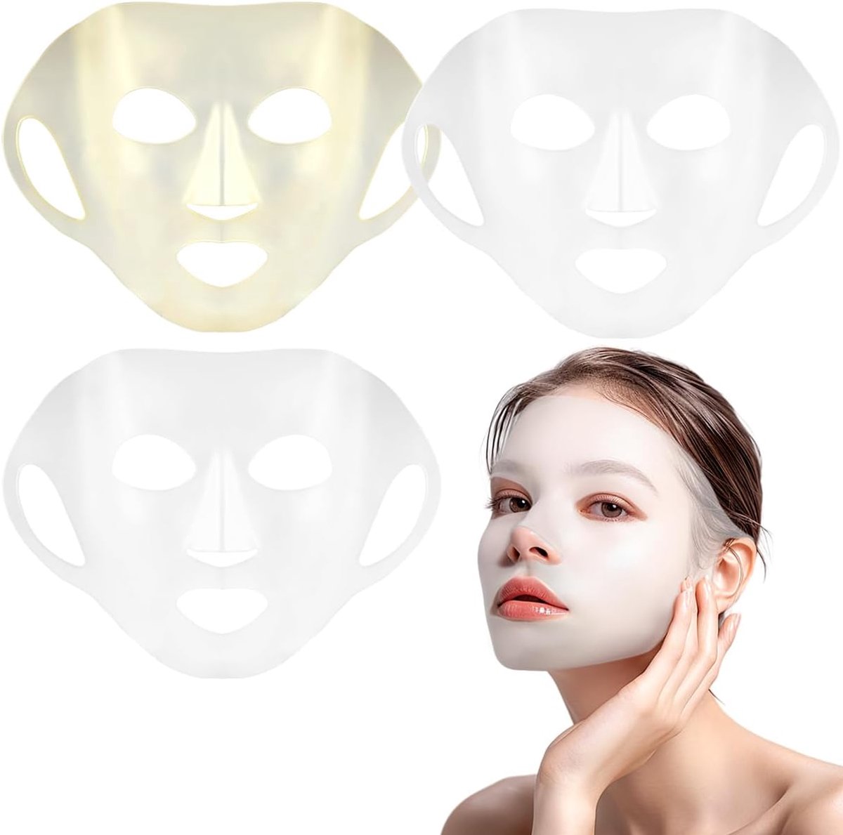 Maskers, gezichtsmaskerafdekking, vochtmaskerafdekking met haak, siliconen gezichtsmaskerhouder voor gezichtsverzorging