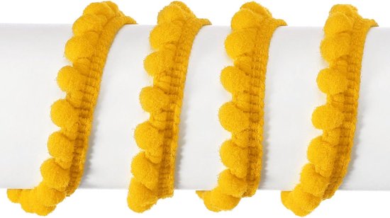 10 yards Pom Pom Ball franjes sierband naai-accessoires doe-het-zelf voor thuis gordijn kleding hoofdkussen decoratie (5 mm geel) — afbeelding 2