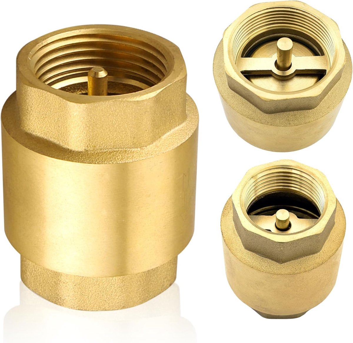 1 inch messing terugslagklep met binnendraad, DN25 terugslagklep universeel met dubbelzijdige binnendraad, 1 inch verticaal messing terugslagventiel, terugloopventiel water