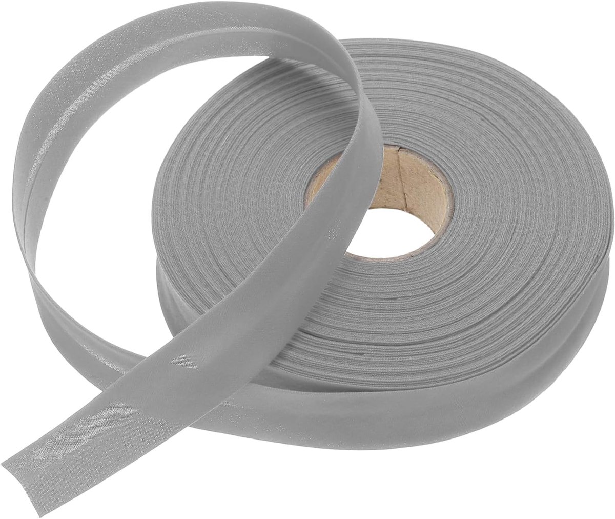 Biaisband van polyester, doorlopende biasband voor naaien, quilten, zomen, binden, knutselen (grijs, 25 yards)