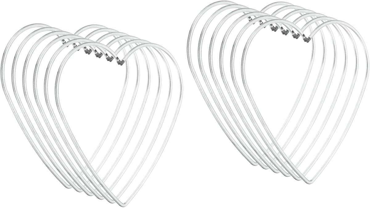 12 stuks metalen hartvormige macramé krans bloemen ring hoepel voor thuis doe-het-zelf handwerk bruiloft muur opknoping decoraties, zilver