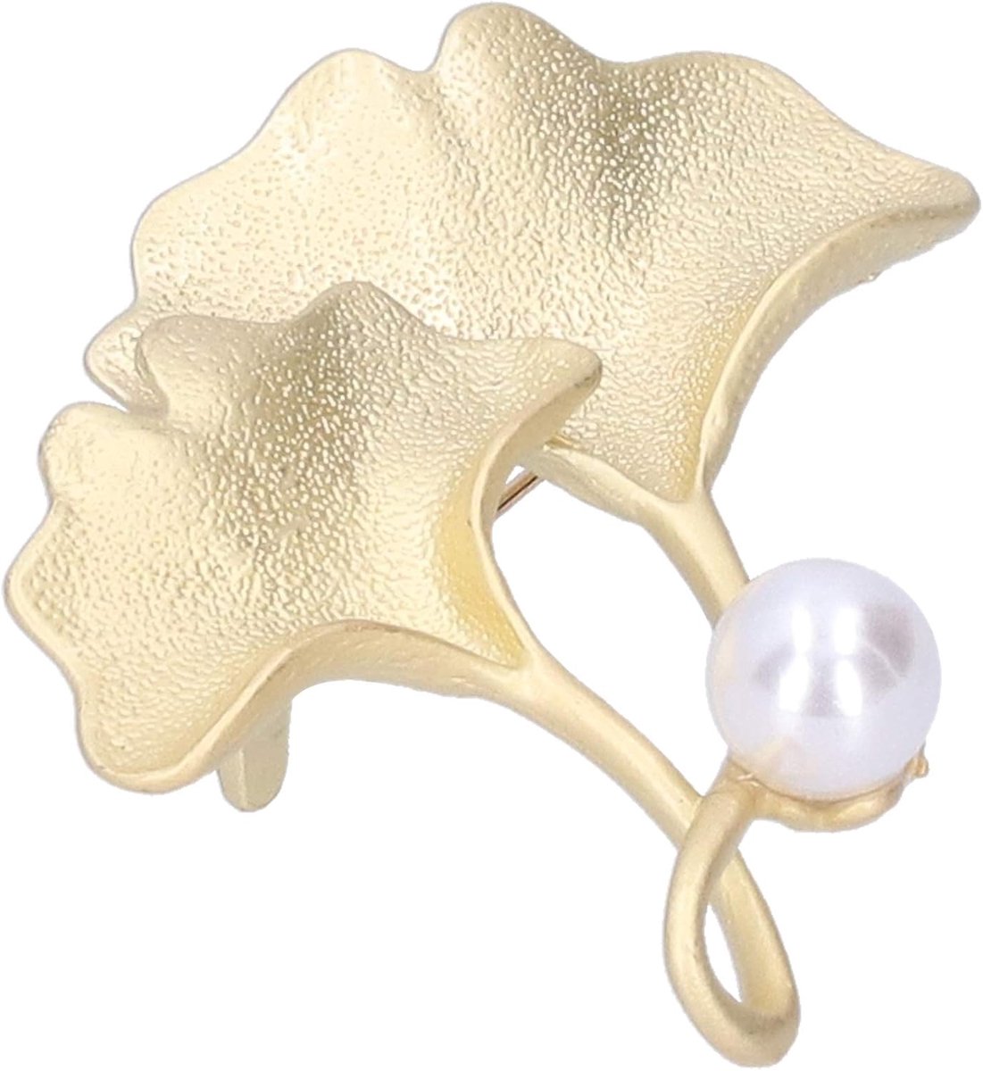 Broche Ginkgo Blad Eenvoudige Metalen Frosted Vorm Vest Kleding Pin Sieraden Voor Moeder Vriendin Feest Bruiloft Decoratie (Gouden)