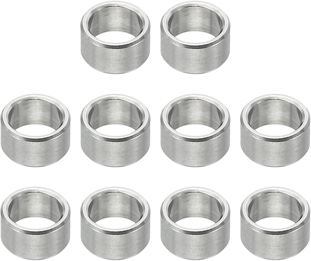 M6 roestvrijstalen afstandhouders, 10 stuks metalen afstandhouders roestvrij staal 6,1 mm ID x 8 mm OD x 4 mm L roestvrij staal afstandhouder schroef afstandhouder ronde voor 1/4" of M6