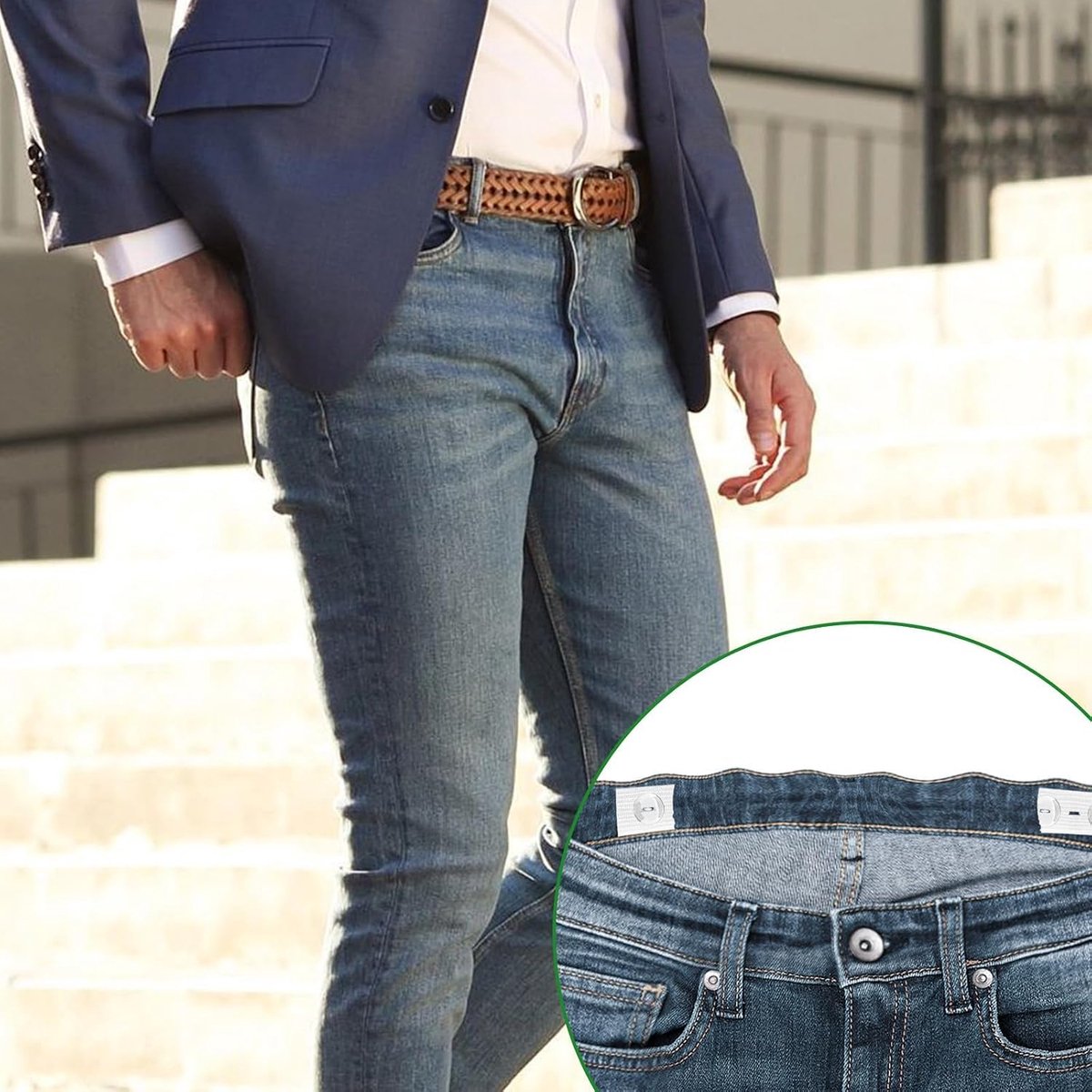 10 stuks witte taille-tighightener, stopper, knopen, Jean Waist Tightener