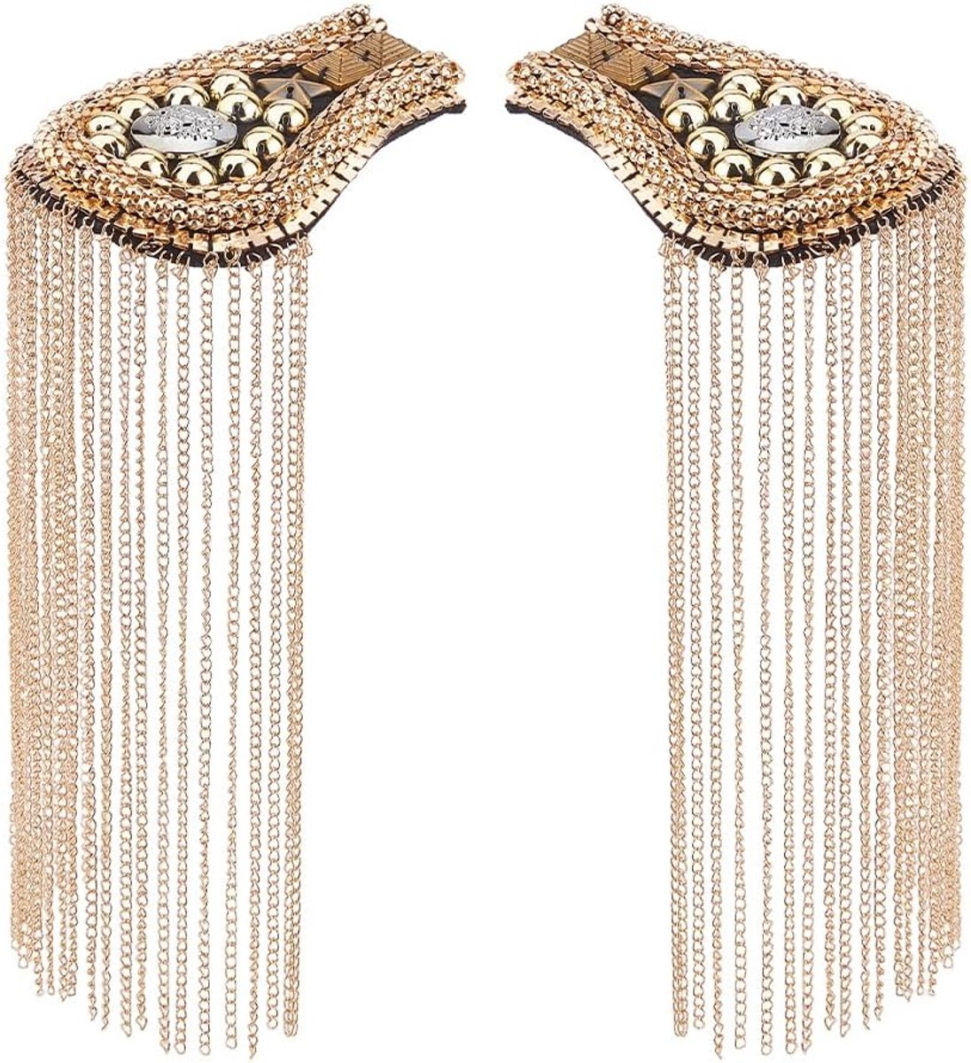Mode Kwastje Epauletten Metalen Punk Schouder Badge Afneembare Epaulet Schouder Decoratie Vast door Pin Voor Jassen Metalen Punk Fringe