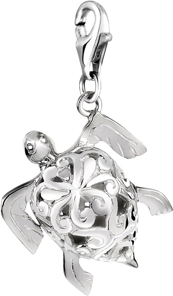 Schildpad 713014-000 Karabijnhaak, bedelhanger voor bedelarmband van 925 sterling zilver