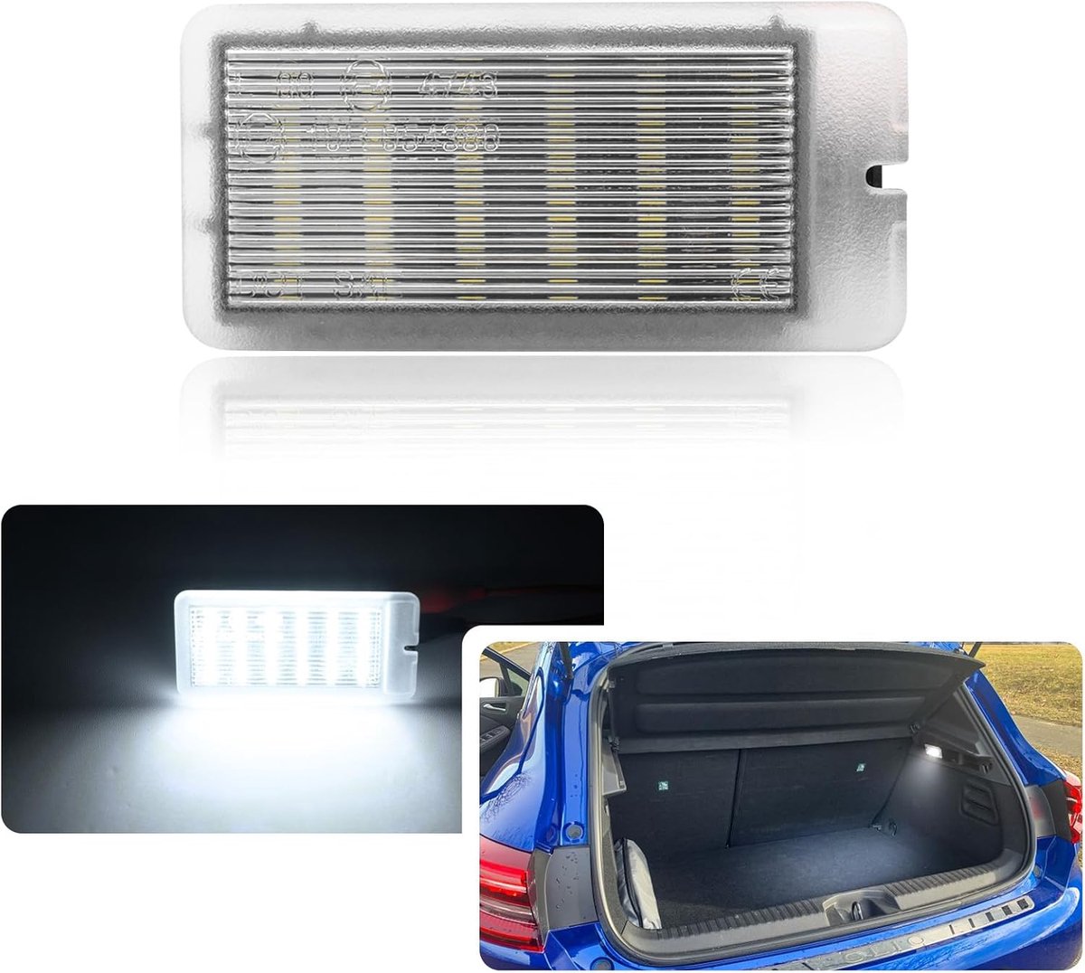 1X LED Kofferbak Lamp Bagage Compartiment Licht Voor 2006-2021 N.issan Q.ashqai, 2018-2024 Leaf, 2010-2019 Juke, 2013-2017 Opmerking Witte Boot Lamp