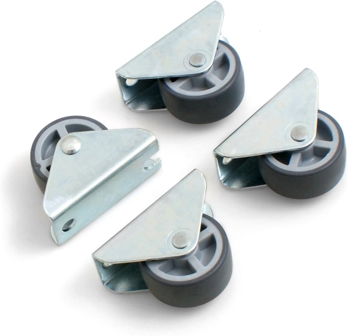 Set van 4 vaste wielen voor meubels, kofferbak, zacht loopvlak, 30 x 14 mm