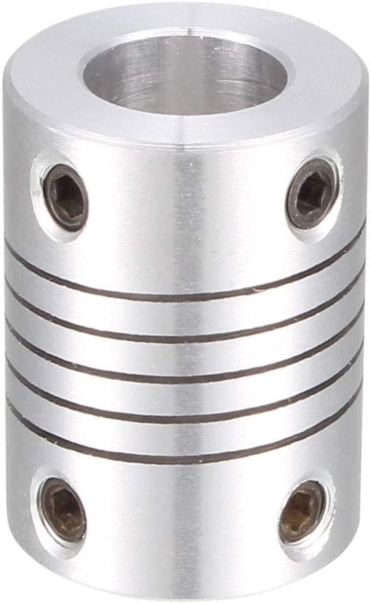 sourcing map 4 mm tot 8 mm aluminium as flexibele koppeling motorkoppeling connector pakking L25 x D18 zilver