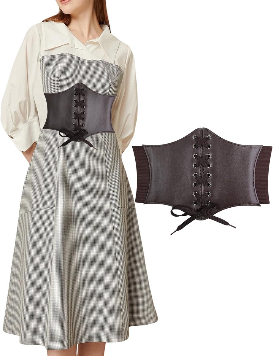 Elastisch korset voor dames, veterriem, retro riem, Tied Waspie riem, heupriem
