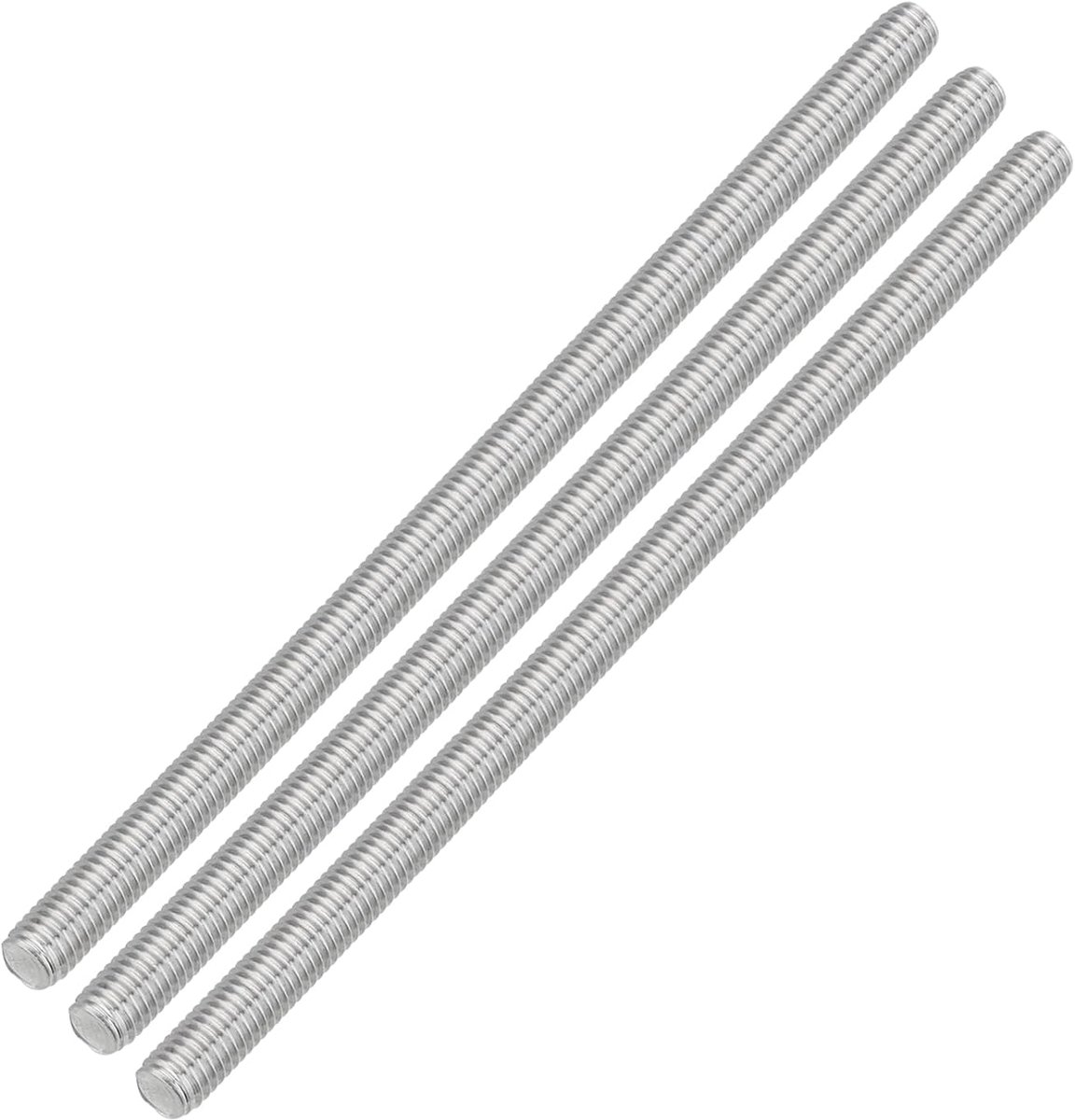 3 stuks draadstangen, M8 x 160 mm roestvrij staal, 304 klinknagels, stang met rechtse schroefdraad, M8-1,25 schroefdraadstang voor montage van meubels en machines