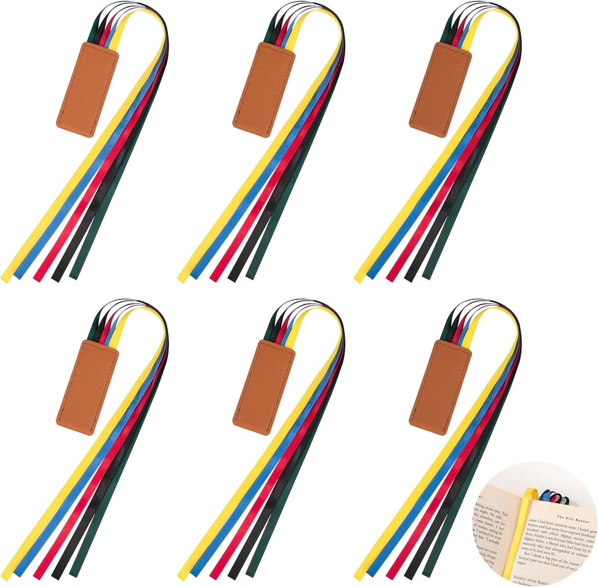 kunstlederen bladwijzer, bijbel, boekmarkeringen met 5 kleurrijke banden, bladwijzers, boek marker voor boeken, romeinse bijbel, 6 stuks