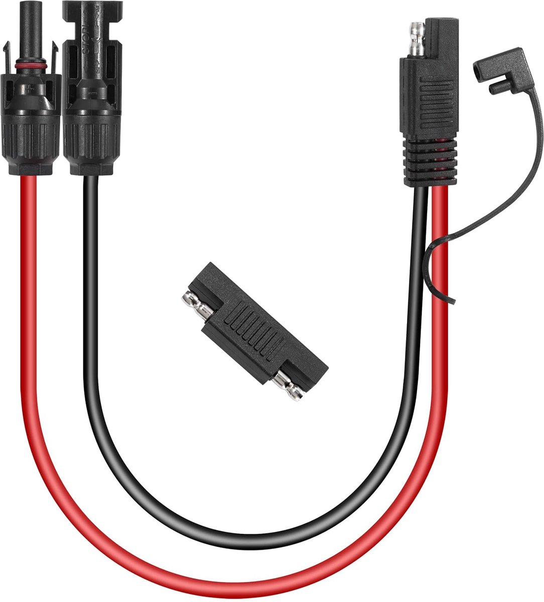 SAE stekkerkabel 10 AWG zonnestekker naar SAE zonnepaneel, verlengkabel 45 cm met SAE omgekeerde adapter voor zonnepaneel in camper