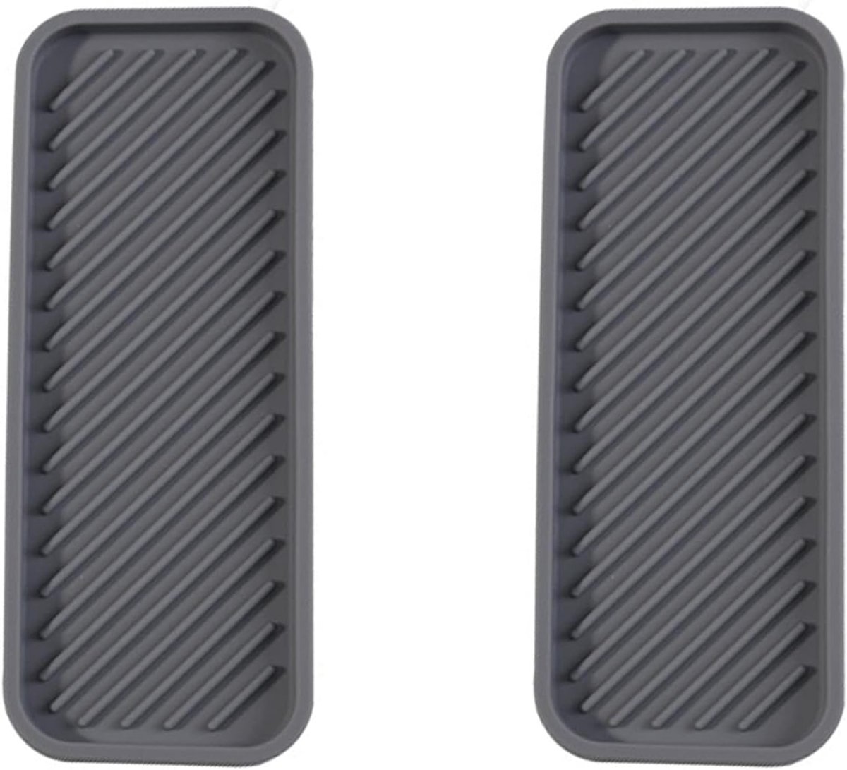 2 Stuks Antislip Sponshouder, Spoelbak-Organizer Siliconen, Antislip Sponshouder voor de Gootsteen, oor Keuken- en Badkameropslag (Grijs)