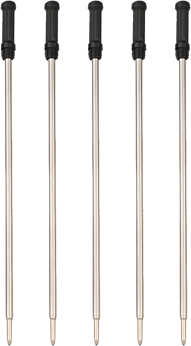 5 Stks Metalen Balpen Vullingen, 11.6 cm Lengte, Black1.0mm Zwarte Balpen Vullingen Medium Point