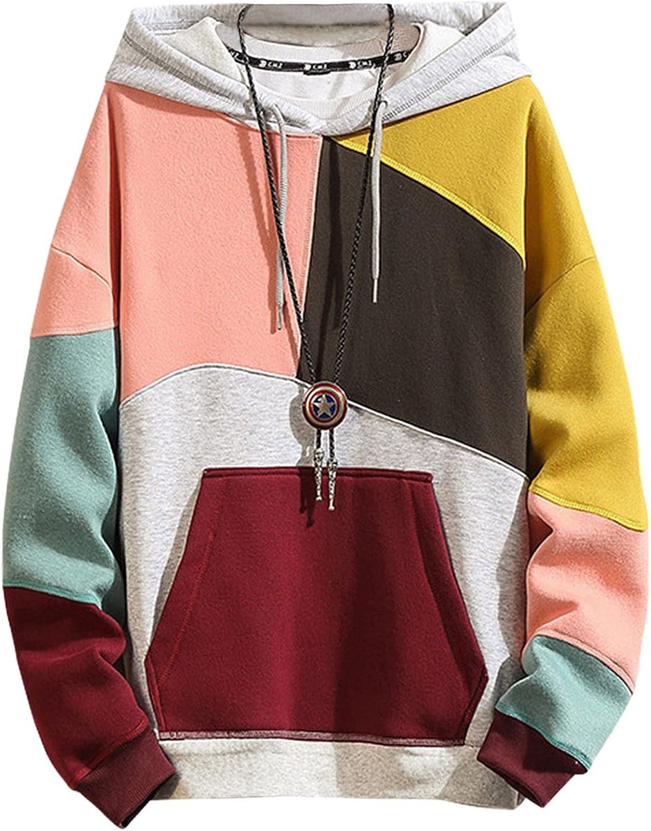 Hoodies Techwear Kleurblok Lange Mouwen Sweatshirts Unisex Lichtgewicht Capuchon Trui Hoodie Pullover