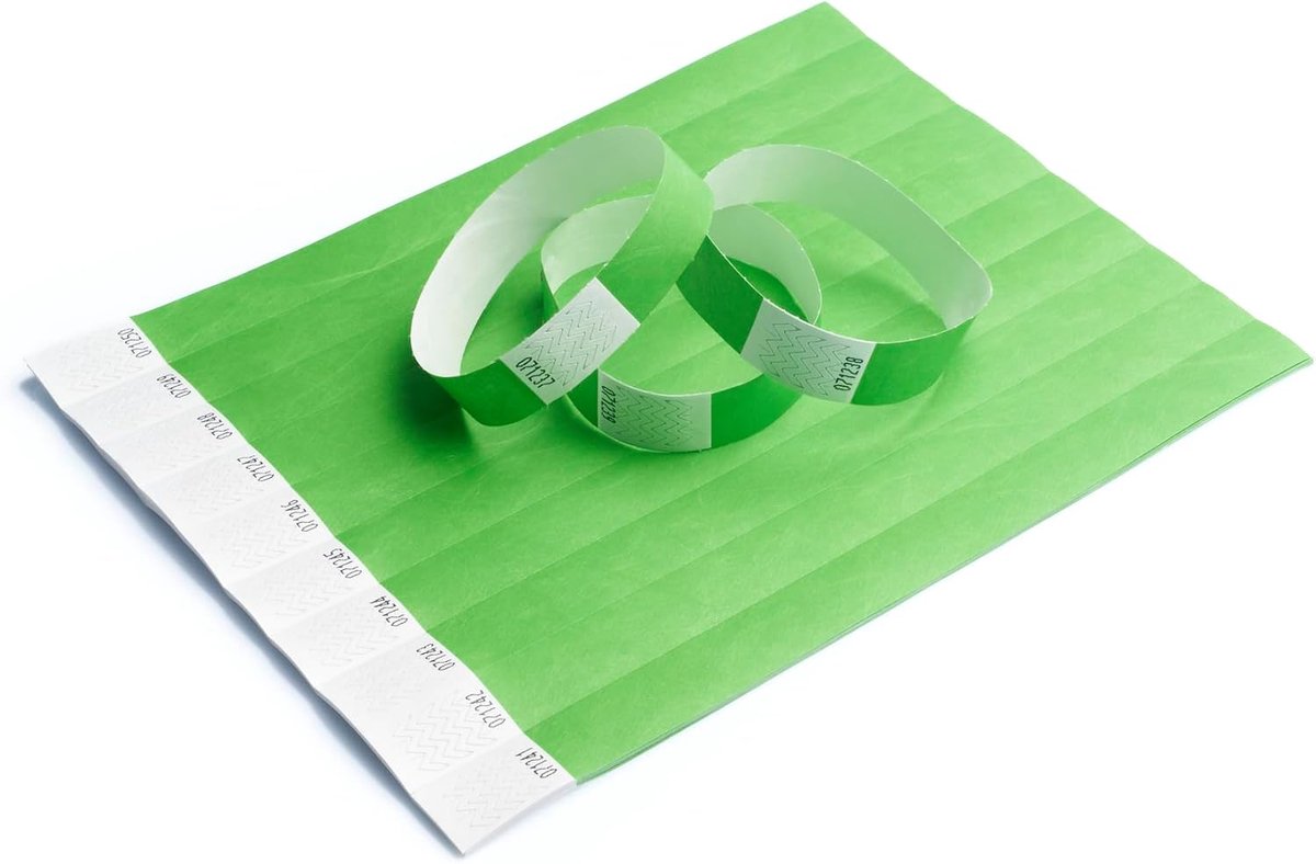 iboo 500 Tyvek papieren armbanden voor controle en veiligheid, voor evenementen, feesten, festivals en reizen, entreearmbanden (groen)