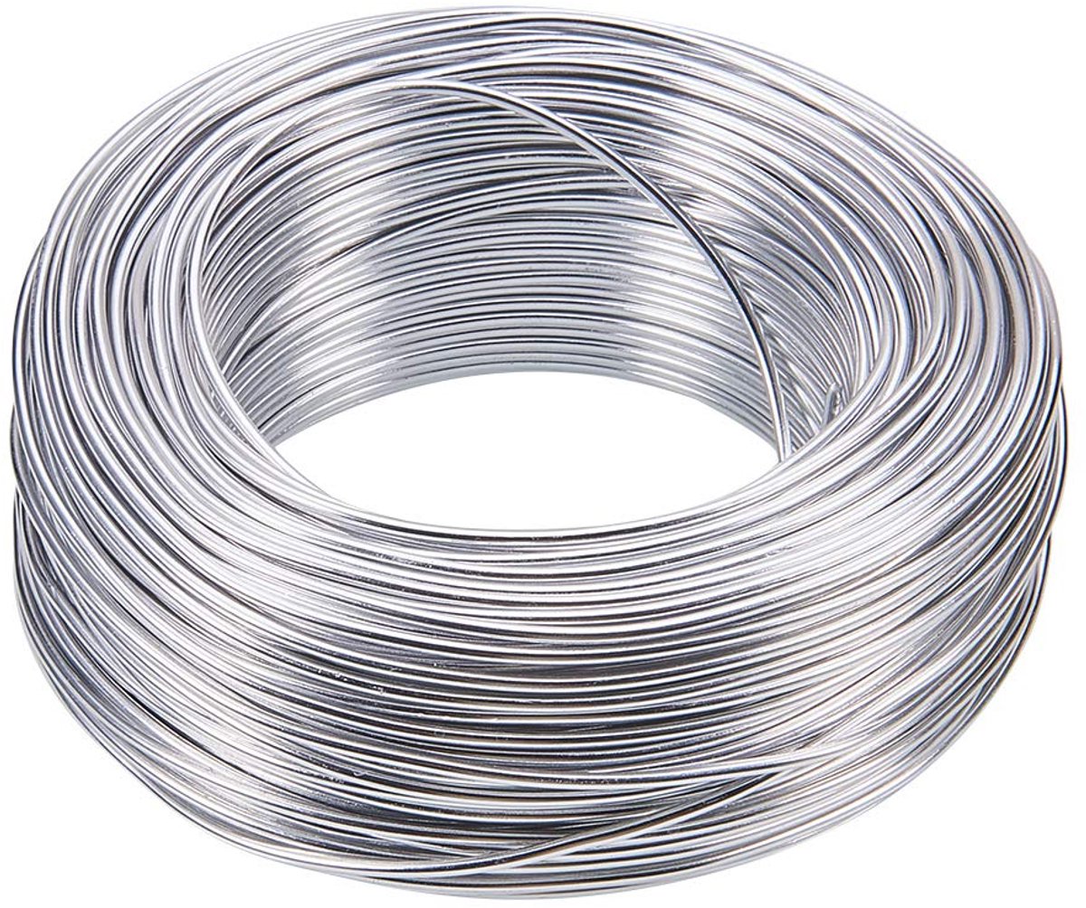 Draad, 55 m zilver aluminium boetseerdraad buigbare metalen boetseerdraad voor sieradenambacht, 2,0 mm in diameter