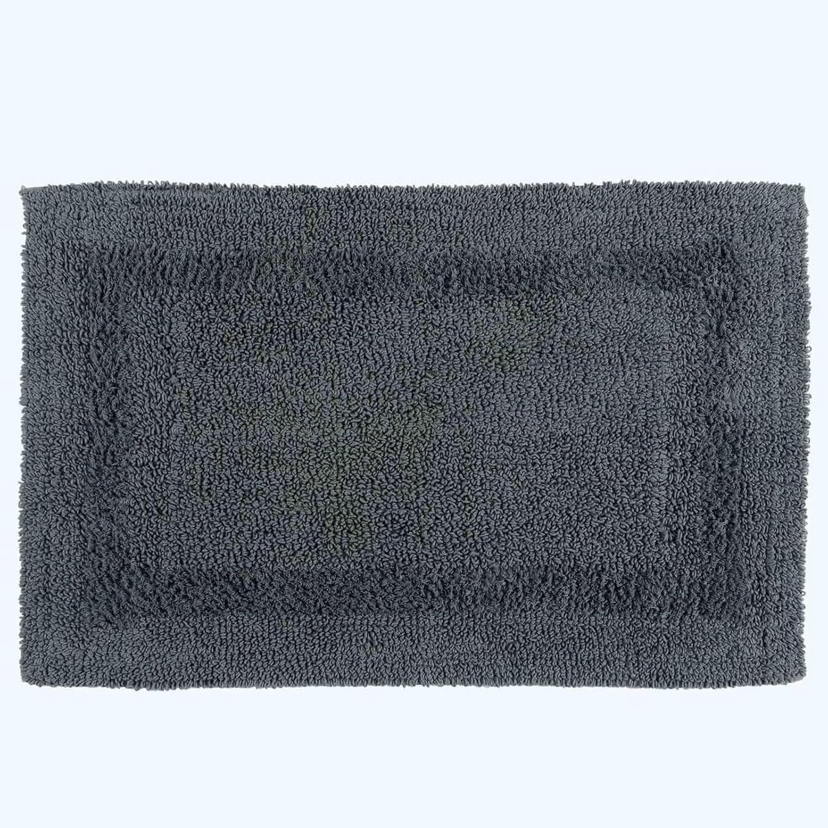 Badmat, luxe 1600gsm extra zacht 100% katoen, omkeerbare badkamermatten, antislip, wasbaar, super absorberend, sneldrogend, grijs badkamertapijt, 50 x 80 cm